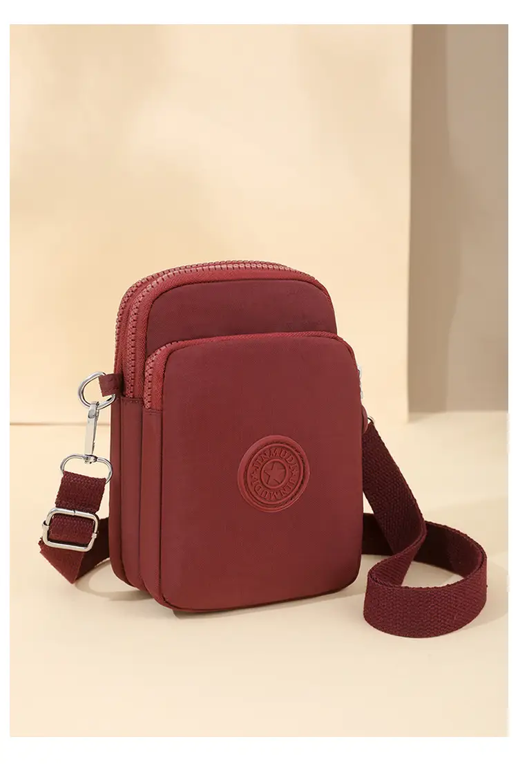 Women's Mini Crossbody Phone Bag Pink Oxford Cloth — feature 26