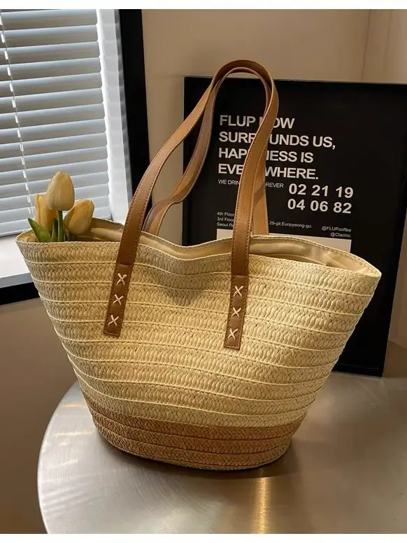Women Straw Tote Bag High-End Handwoven Large Capacity