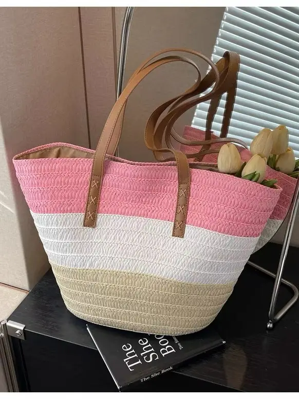 Women Straw Tote Bag High-End Handwoven Large Capacity