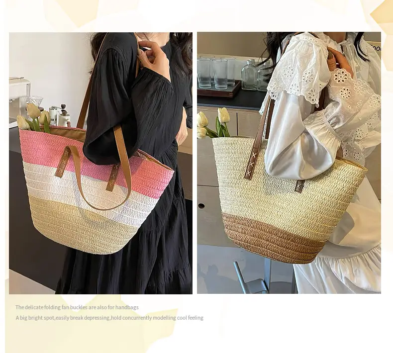 Women Straw Tote Bag High-End Handwoven Large Capacity — feature 8