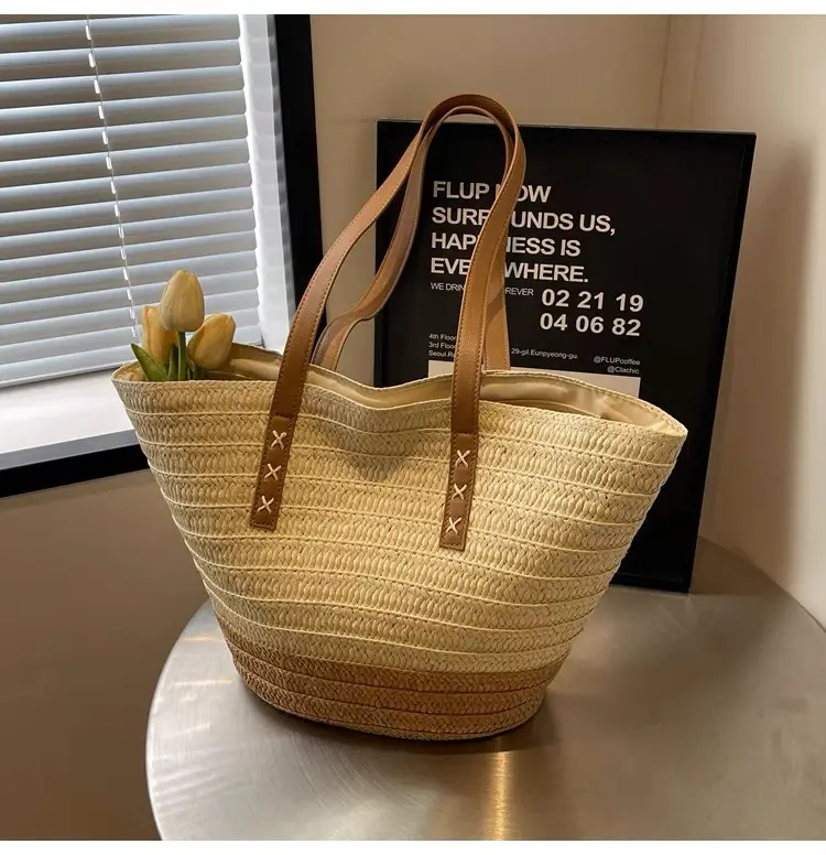 Women Straw Tote Bag High-End Handwoven Large Capacity