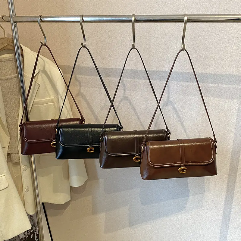 Soft Leather Square Bag for Women Brown Shoulder Crossbody