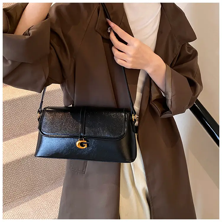 Soft Leather Square Bag for Women Brown Shoulder Crossbody — feature 14