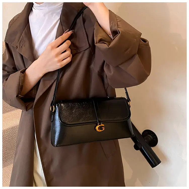 Soft Leather Square Bag for Women Brown Shoulder Crossbody — feature 17