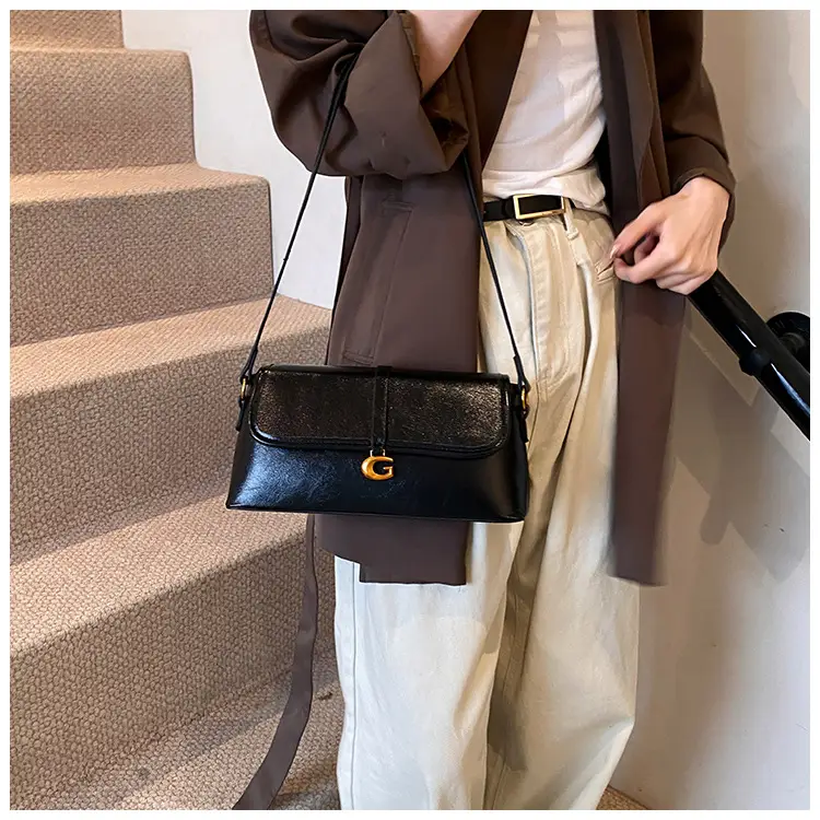 Soft Leather Square Bag for Women Brown Shoulder Crossbody — feature 18