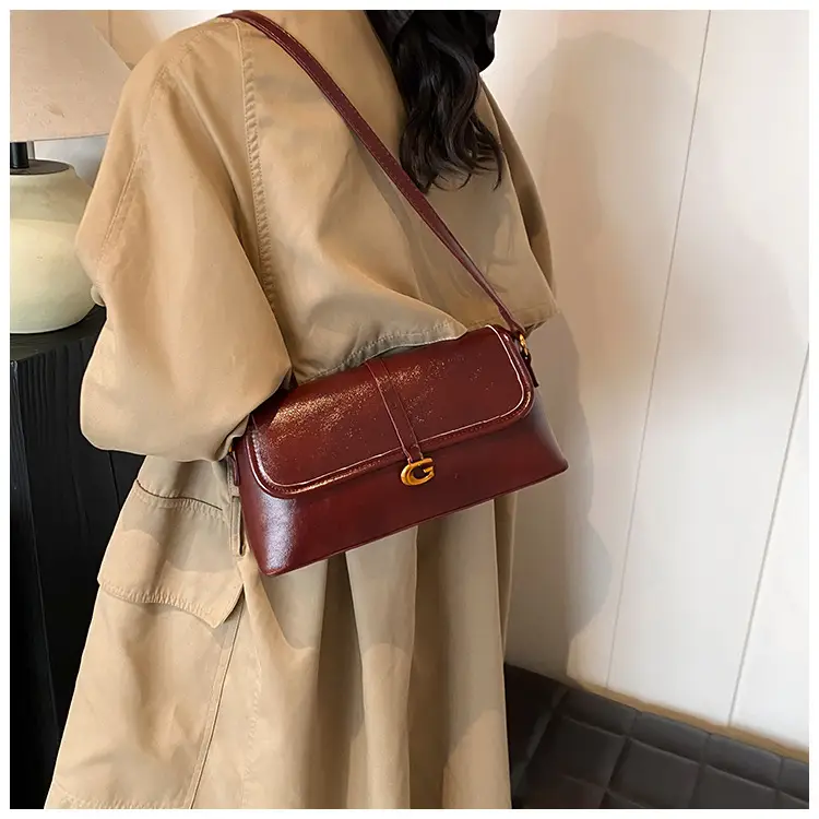 Soft Leather Square Bag for Women Brown Shoulder Crossbody — feature 23