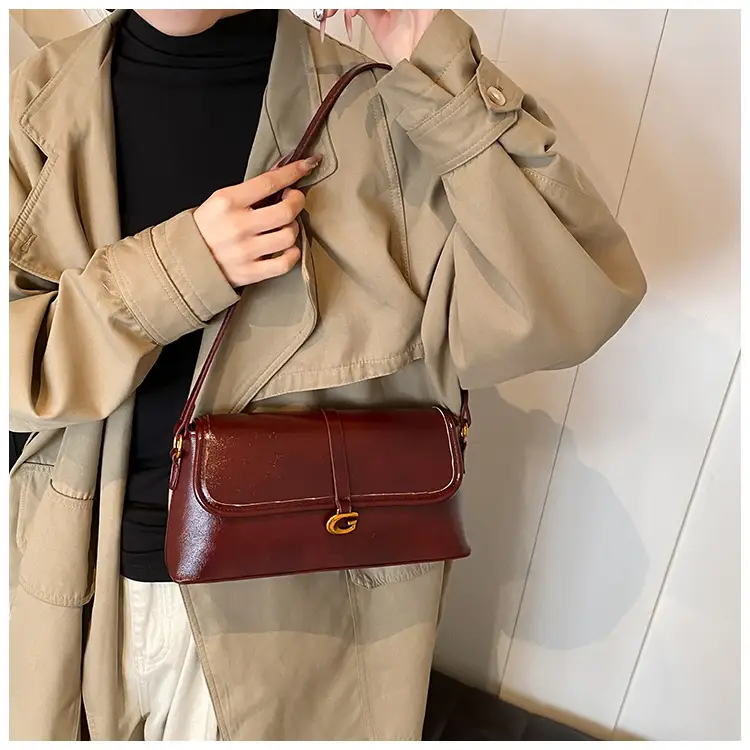 Soft Leather Square Bag for Women Brown Shoulder Crossbody — feature 25