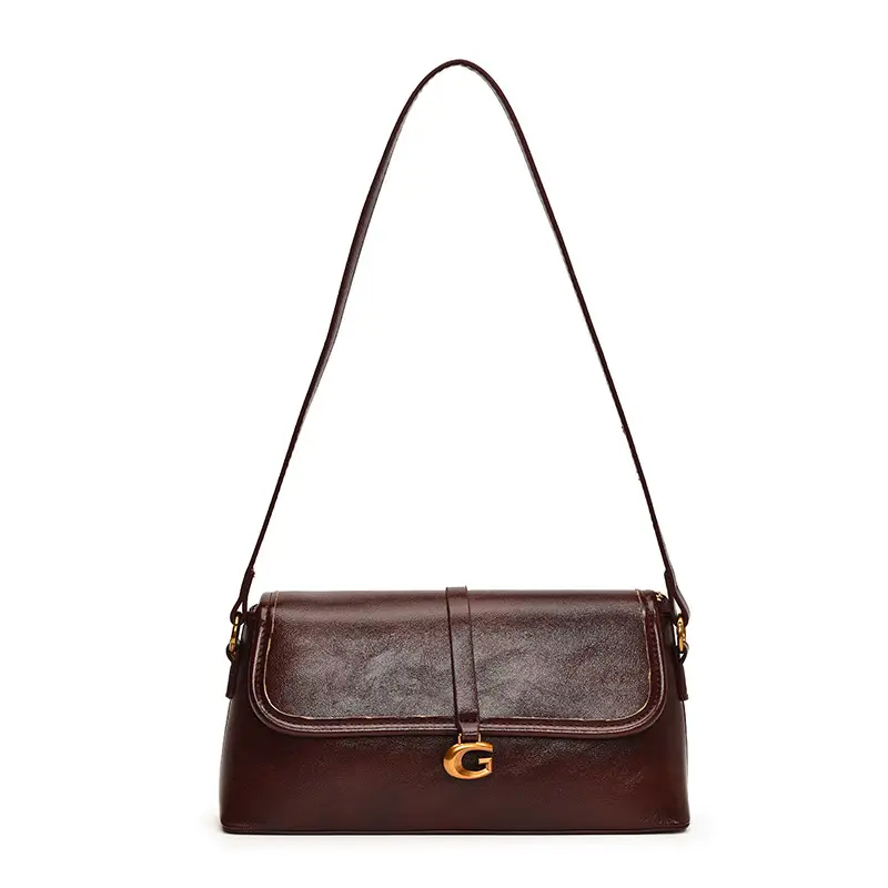Soft Leather Square Bag for Women Brown Shoulder Crossbody