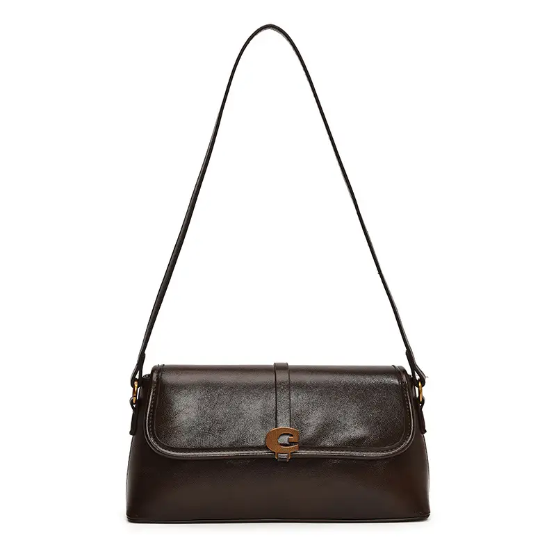 Soft Leather Square Bag for Women Brown Shoulder Crossbody