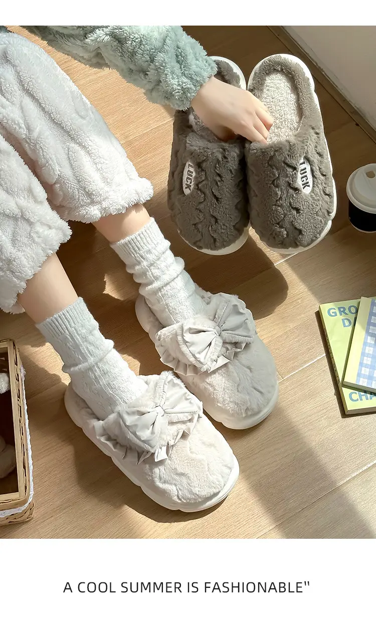 Cotton Slippers Women's Winter 2024 New Indoor Home Non-slip Soft Bottom Mute Warm Plush Slippers for Men — feature 14