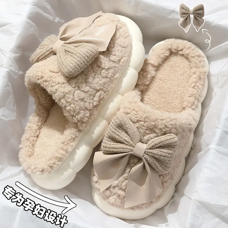 Cotton Slippers Women's Winter 2024 New Indoor Home Non-slip Soft Bottom Mute Warm Plush Slippers for Men - Image 2