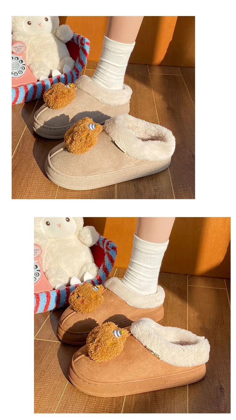 Cartoon Stuffed Women's Warm Cotton Shoes Autumn Winter — feature 15