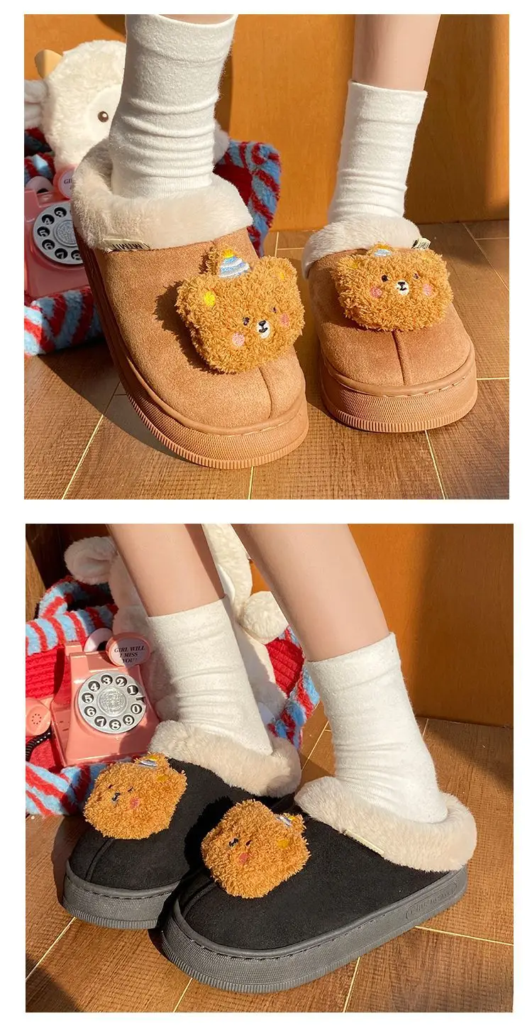Cartoon Stuffed Women's Warm Cotton Shoes Autumn Winter — feature 17