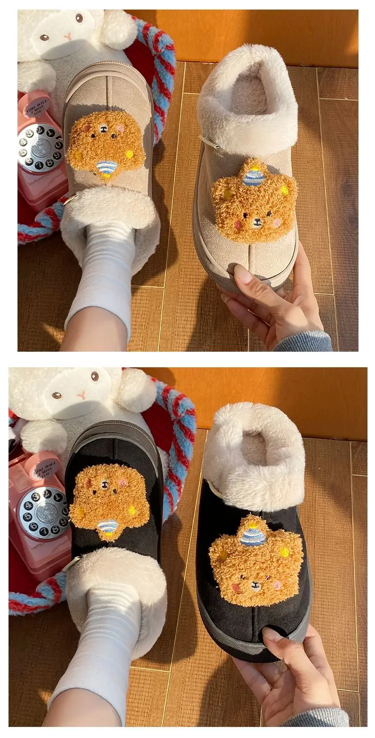 Cartoon Stuffed Women's Warm Cotton Shoes Autumn Winter — feature 19