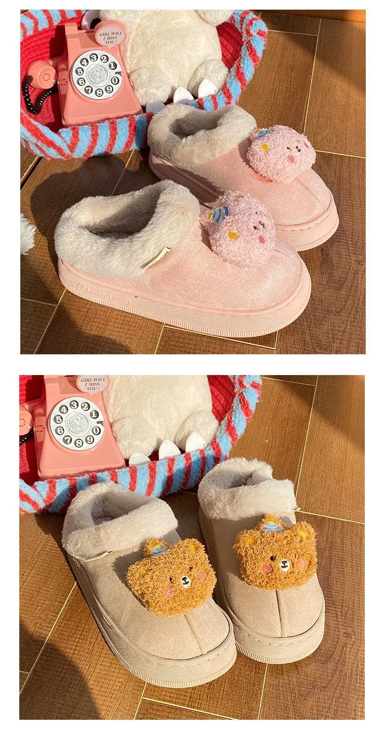 Cartoon Stuffed Women's Warm Cotton Shoes Autumn Winter — feature 23