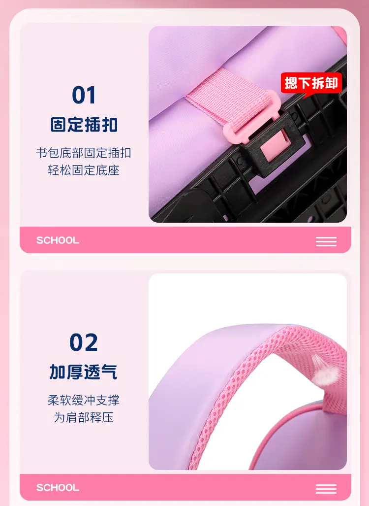 New concave-convex leather material primary school student pull-rod schoolbag 3~6 grade children's cartoon three-piece backpack in stock — feature 10