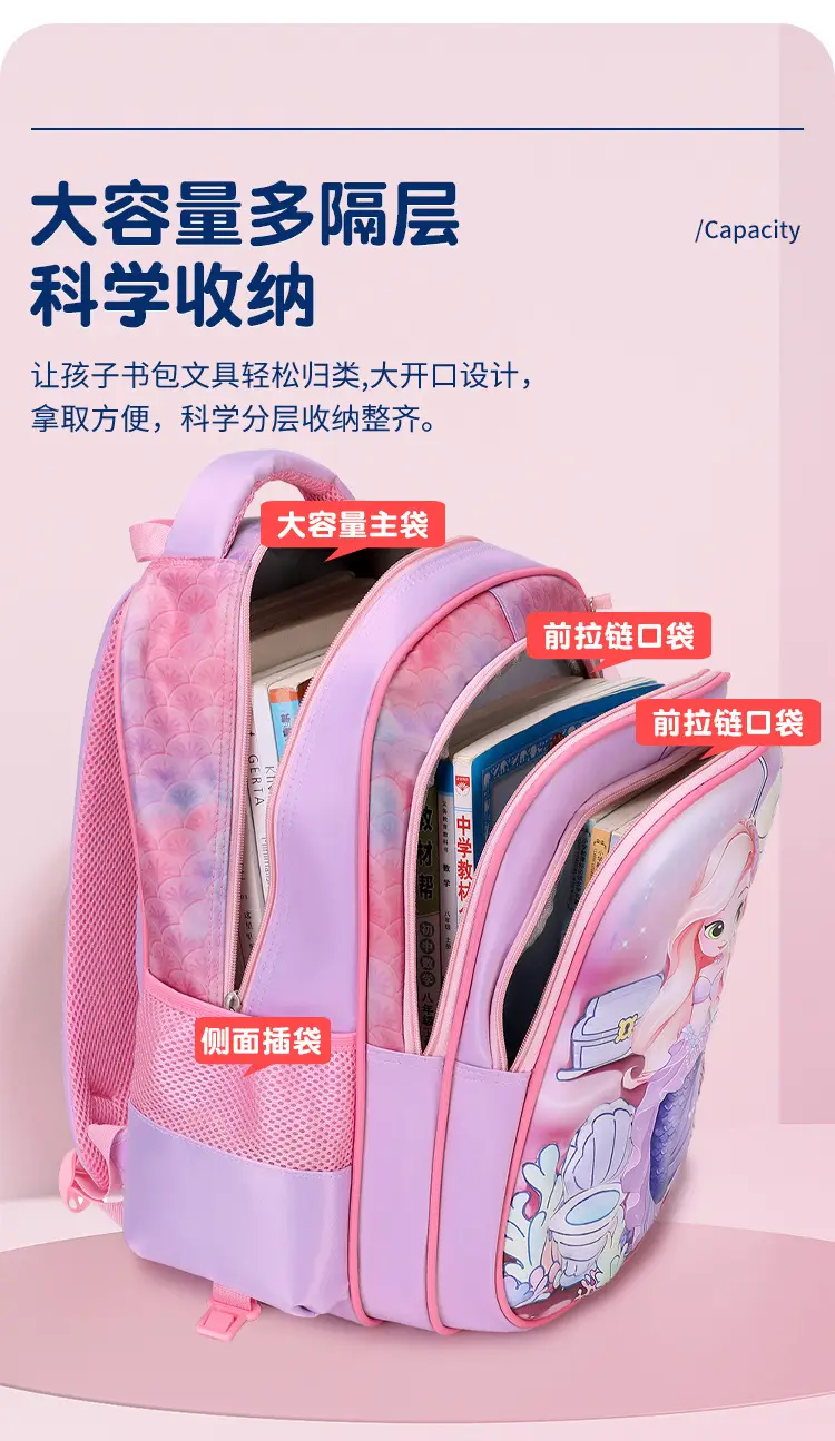 New concave-convex leather material primary school student pull-rod schoolbag 3~6 grade children's cartoon three-piece backpack in stock — feature 12