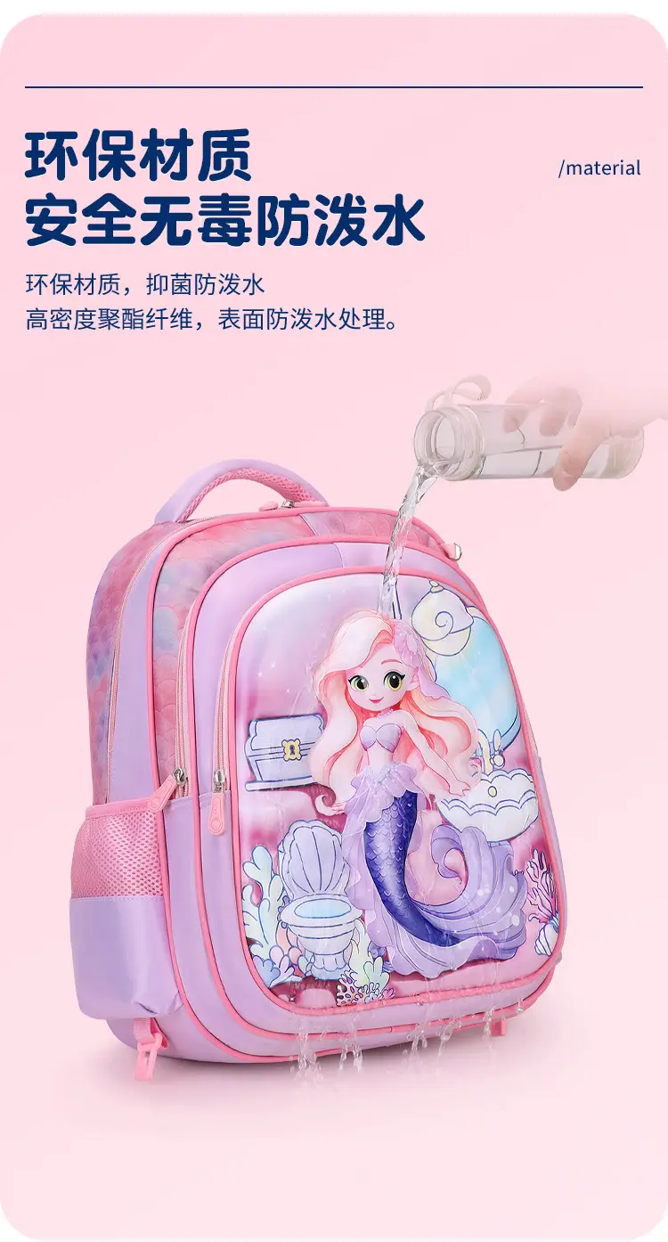 New concave-convex leather material primary school student pull-rod schoolbag 3~6 grade children's cartoon three-piece backpack in stock — feature 15