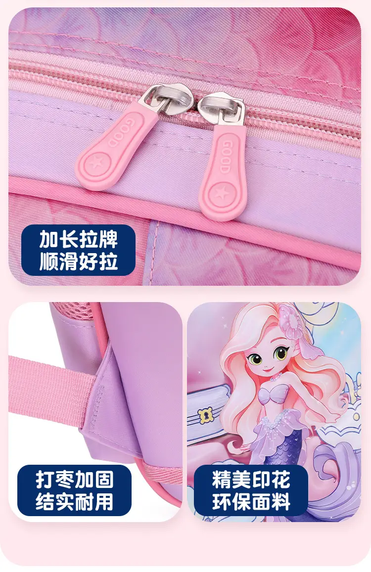 New concave-convex leather material primary school student pull-rod schoolbag 3~6 grade children's cartoon three-piece backpack in stock — feature 17