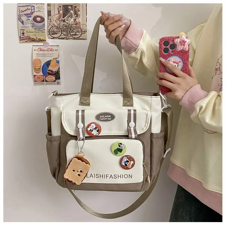 Autumn Winter Student Tutoring Bag Nylon Large Capacity Shoulder Crossbody - Image 13