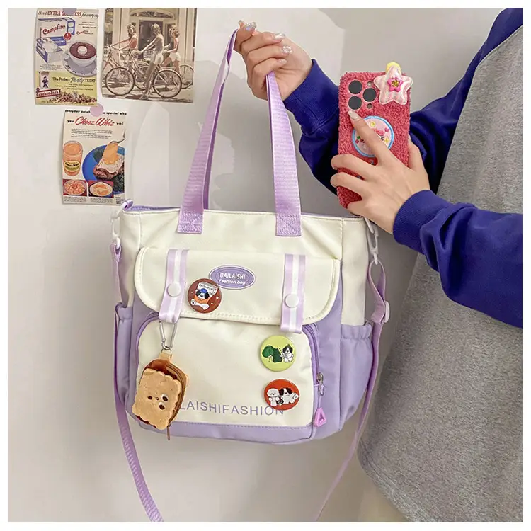 Autumn Winter Student Tutoring Bag Nylon Large Capacity Shoulder Crossbody — feature 10