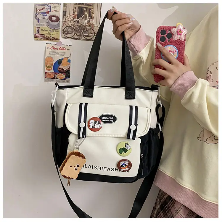 Autumn Winter Student Tutoring Bag Nylon Large Capacity Shoulder Crossbody — feature 13