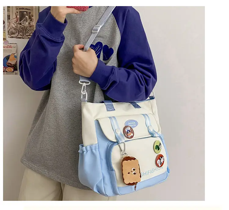 Autumn Winter Student Tutoring Bag Nylon Large Capacity Shoulder Crossbody — feature 5