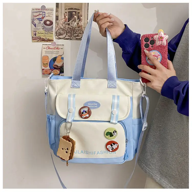 Autumn Winter Student Tutoring Bag Nylon Large Capacity Shoulder Crossbody — feature 6