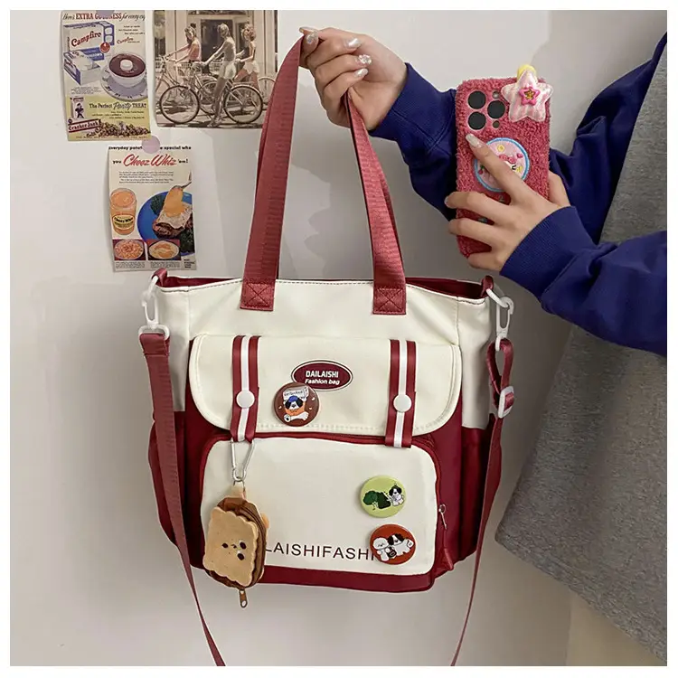 Autumn Winter Student Tutoring Bag Nylon Large Capacity Shoulder Crossbody — feature 7