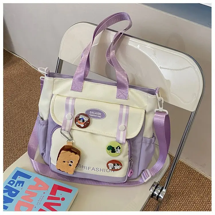 Autumn Winter Student Tutoring Bag Nylon Large Capacity Shoulder Crossbody - Image 10