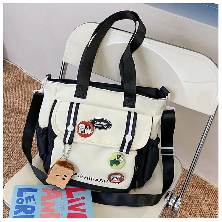 Autumn Winter Student Tutoring Bag Nylon Large Capacity Shoulder Crossbody - Image 2