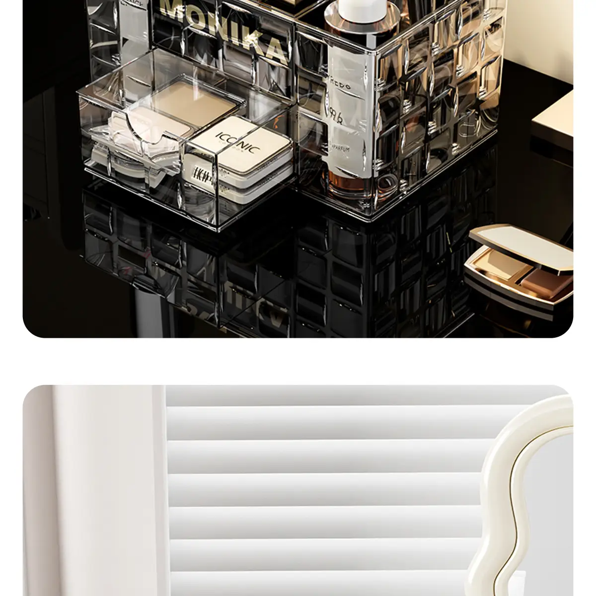 Luxury Makeup Storage Rack with Brush & Drawer — feature 18