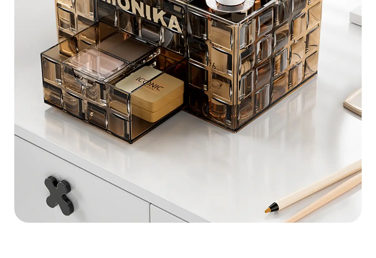 Luxury Makeup Storage Rack with Brush & Drawer — feature 22