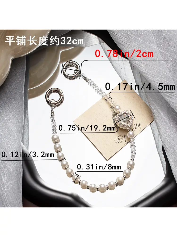 Pearl Heart Phone Strap with Heart Design — feature 2