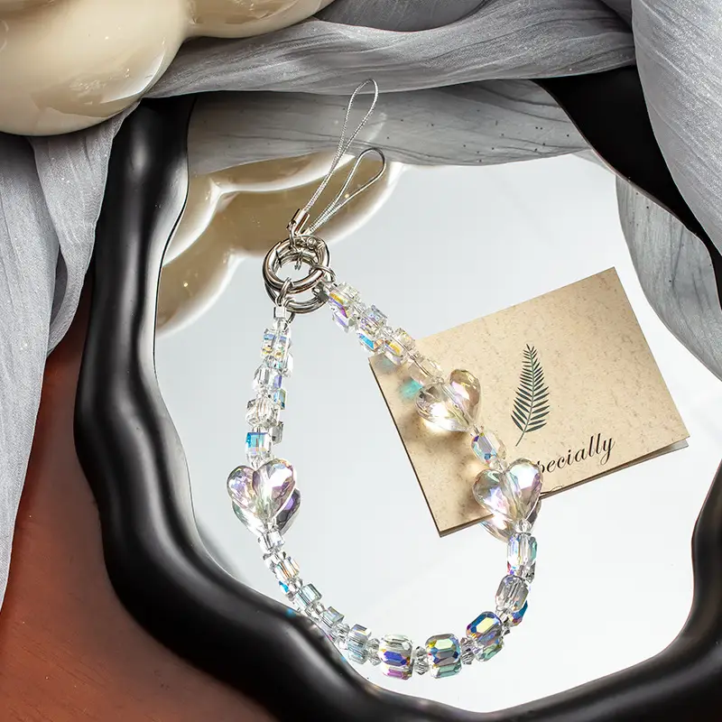 Pearl Heart Phone Strap with Heart Design - Image 6