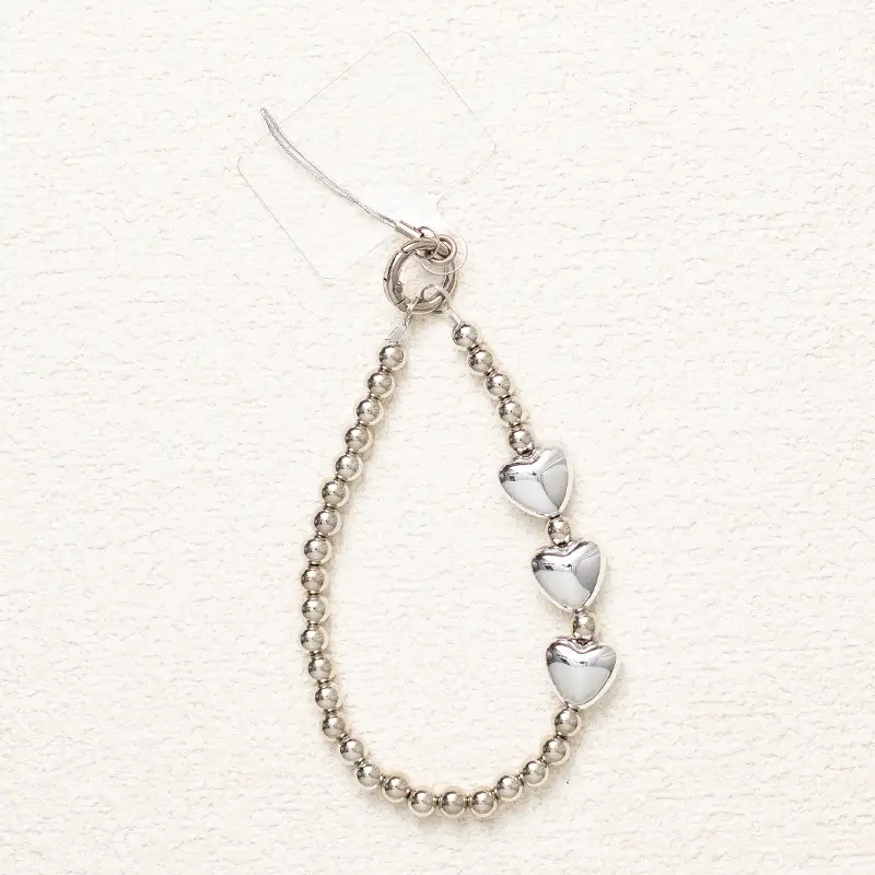 Pearl Heart Phone Strap with Heart Design - Image 9