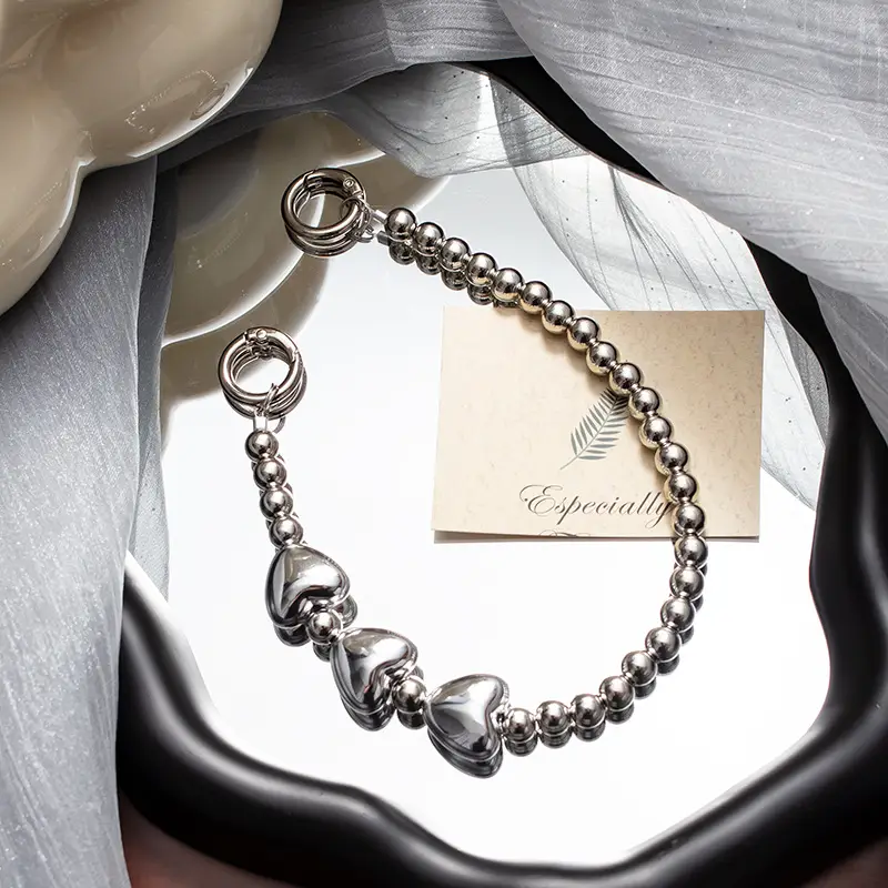 Pearl Heart Phone Strap with Heart Design - Image 11