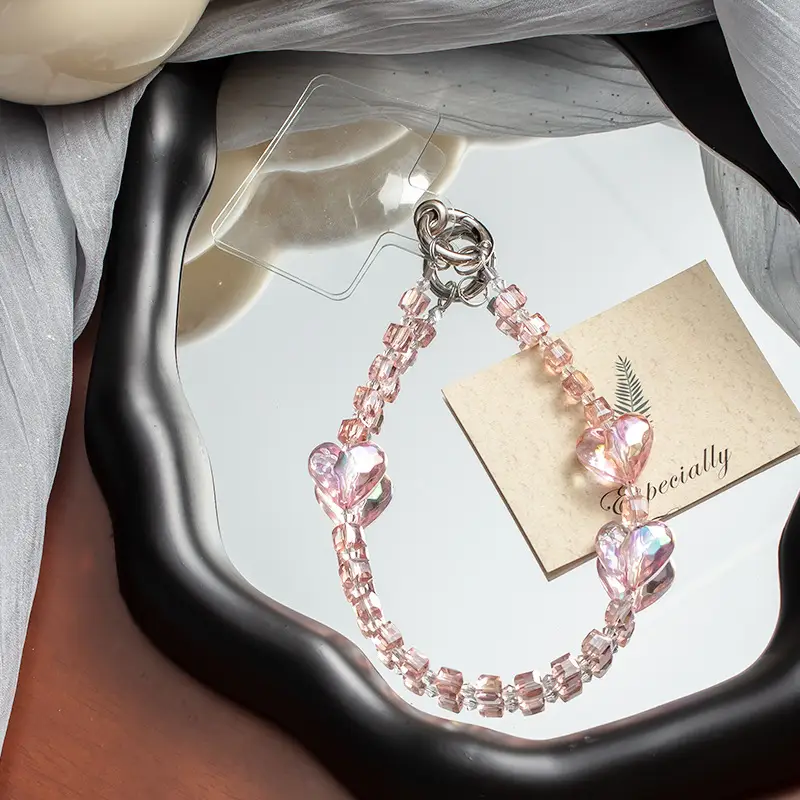 Pearl Heart Phone Strap with Heart Design - Image 5