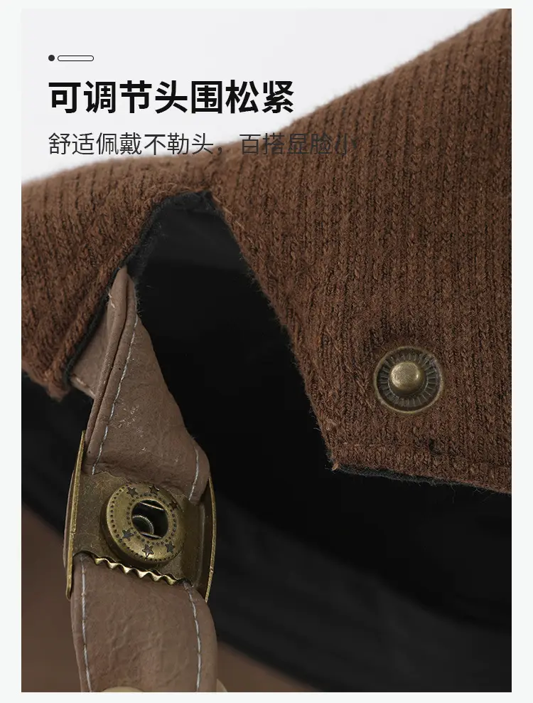 Women Vintage Corduroy Forward Cap Beige All Season — feature 4