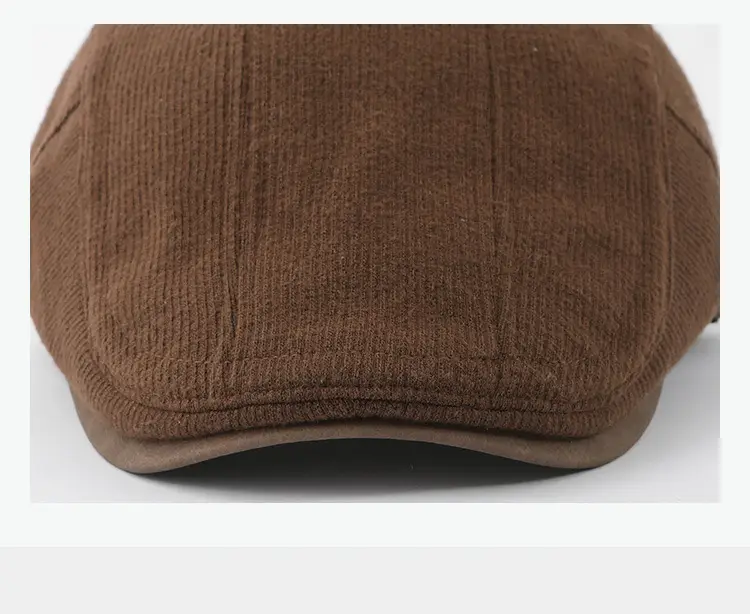Women Vintage Corduroy Forward Cap Beige All Season — feature 6