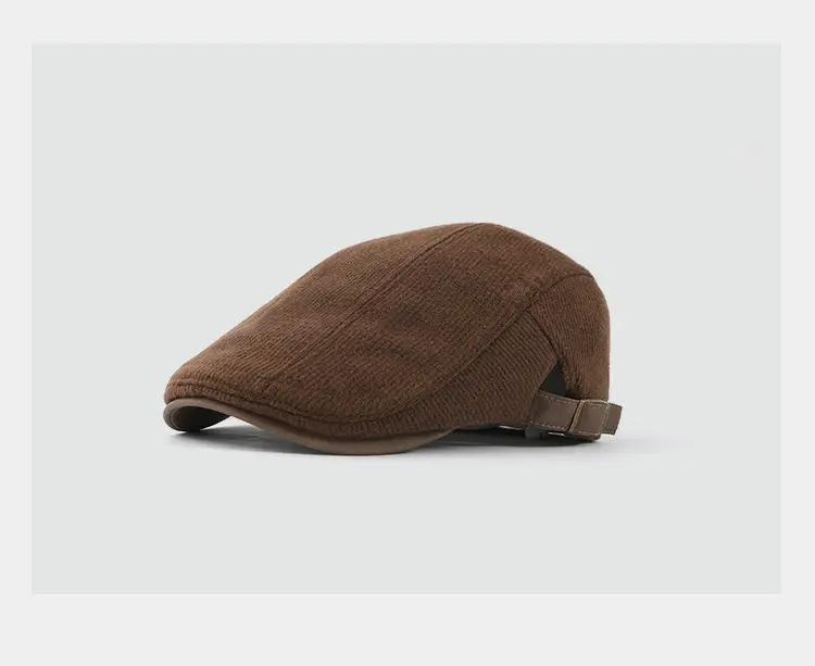 Women Vintage Corduroy Forward Cap Beige All Season — feature 8