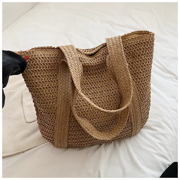 Green Woven Bucket Bag for Women Beach Travel — feature 13