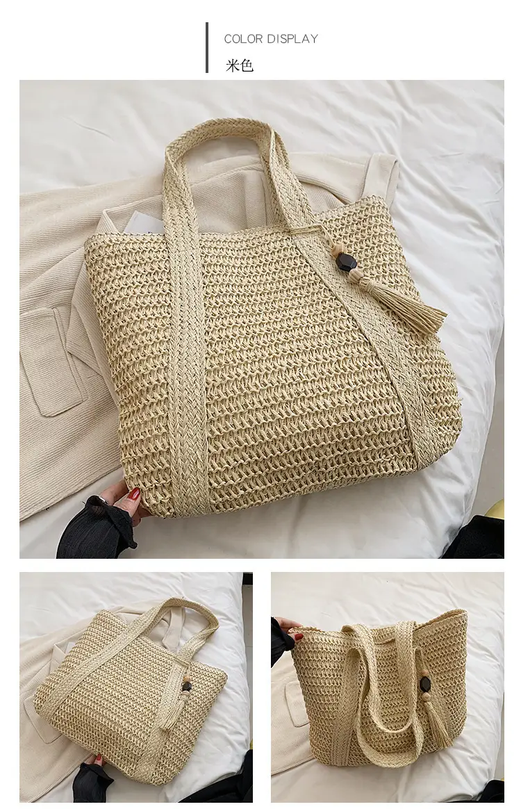 Green Woven Bucket Bag for Women Beach Travel — feature 17