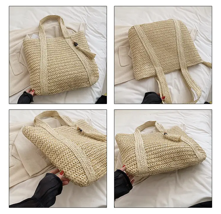 Green Woven Bucket Bag for Women Beach Travel — feature 18
