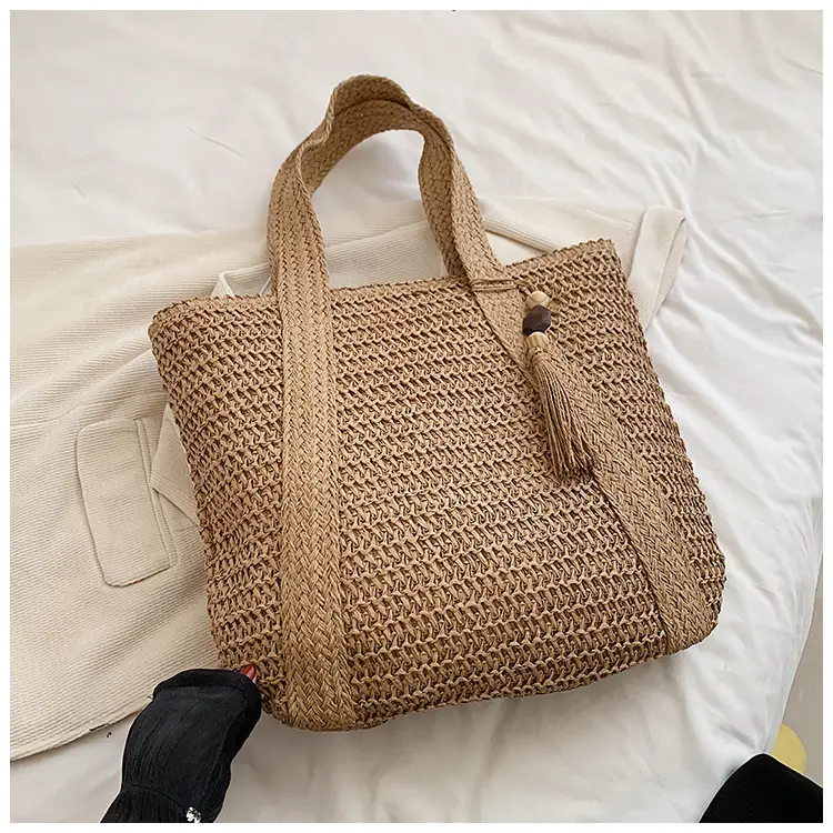 Green Woven Bucket Bag for Women Beach Travel — feature 19