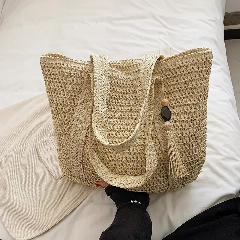 Green Woven Bucket Bag for Women Beach Travel — feature 23