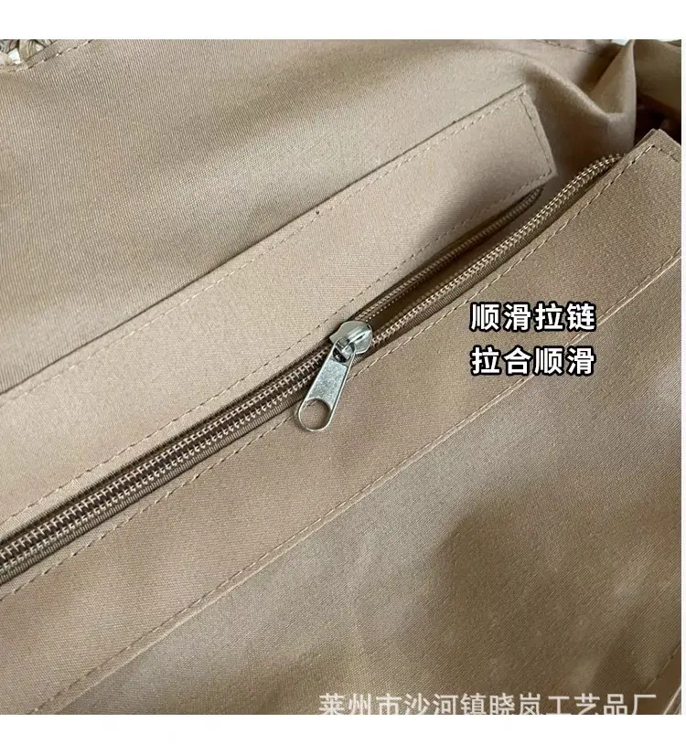 2024 Paper Rope Hollow Colorful Large Round Straw Woven Beach Bag — feature 8