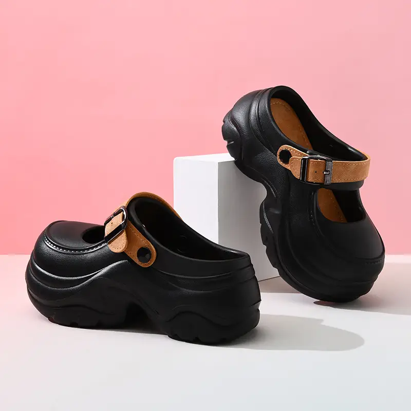 Increased Thick-Soled Eva Clogs for Women, Summer Breathable Sandals for Outer Wear, Non-Slip Mary Jane High-Bottom Wear-Resistant Toe-Cap Slippers - Image 6