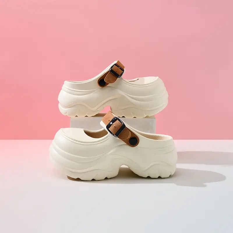 Increased Thick-Soled Eva Clogs for Women, Summer Breathable Sandals for Outer Wear, Non-Slip Mary Jane High-Bottom Wear-Resistant Toe-Cap Slippers - Image 7