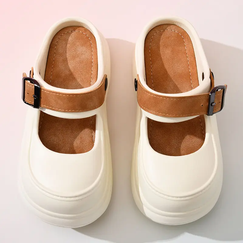 Increased Thick-Soled Eva Clogs for Women, Summer Breathable Sandals for Outer Wear, Non-Slip Mary Jane High-Bottom Wear-Resistant Toe-Cap Slippers - Image 2